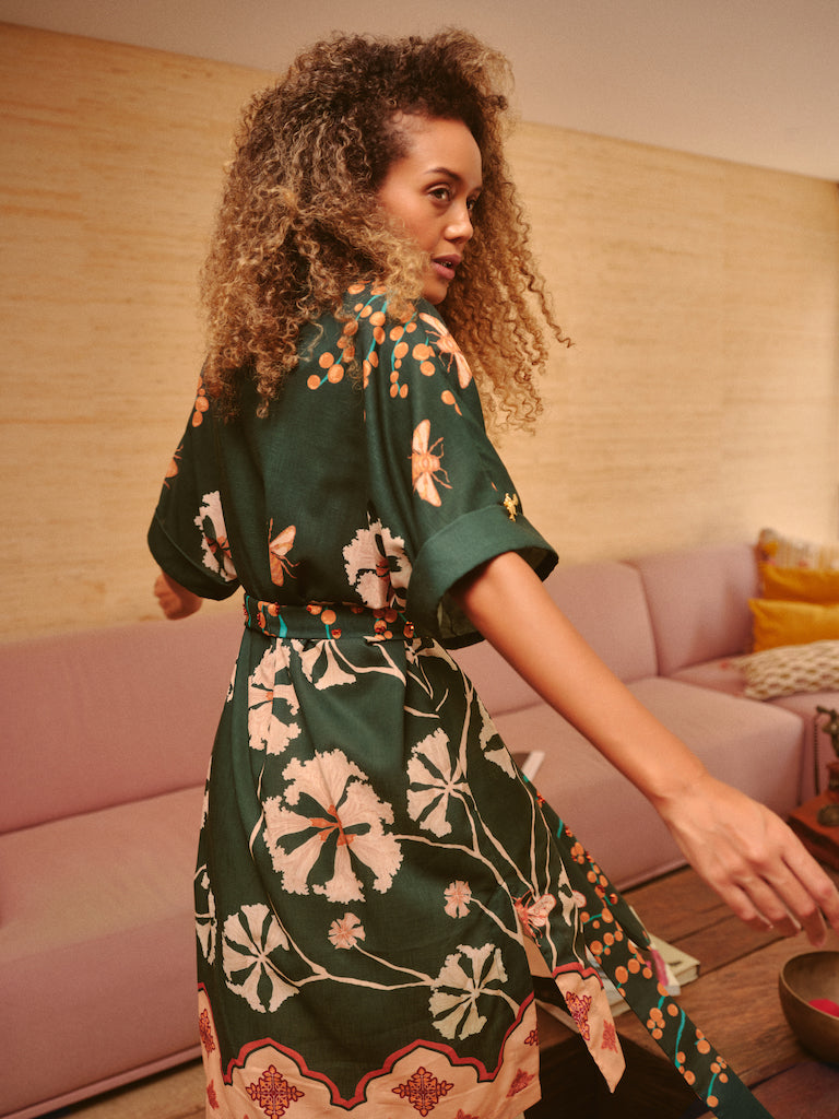 SUMMER DRESS QUEENS GARDEN GREEN
