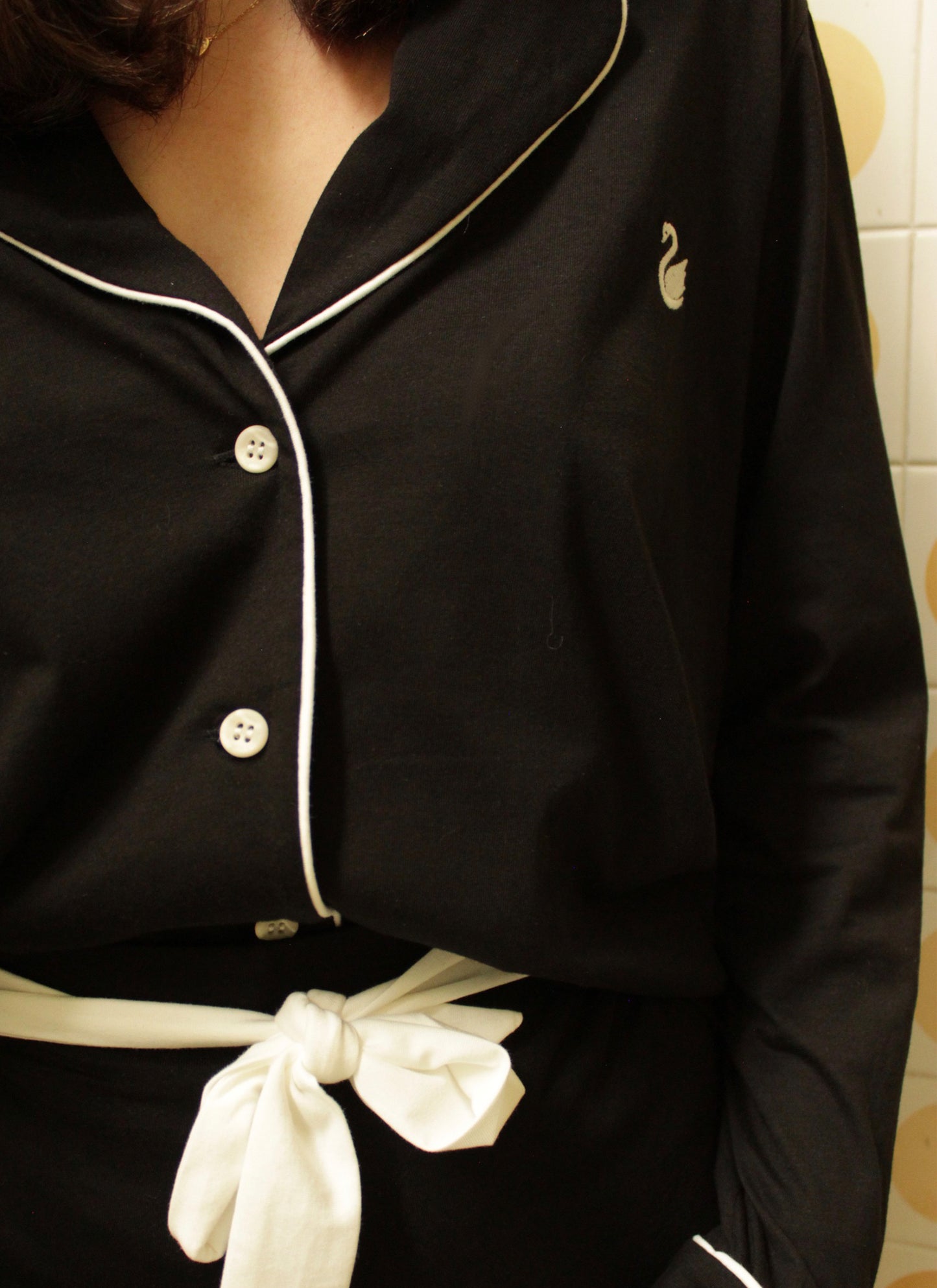 SET CAMISA MANGA LARGA + SHORT AMOR DE MAMÁ NEGRO