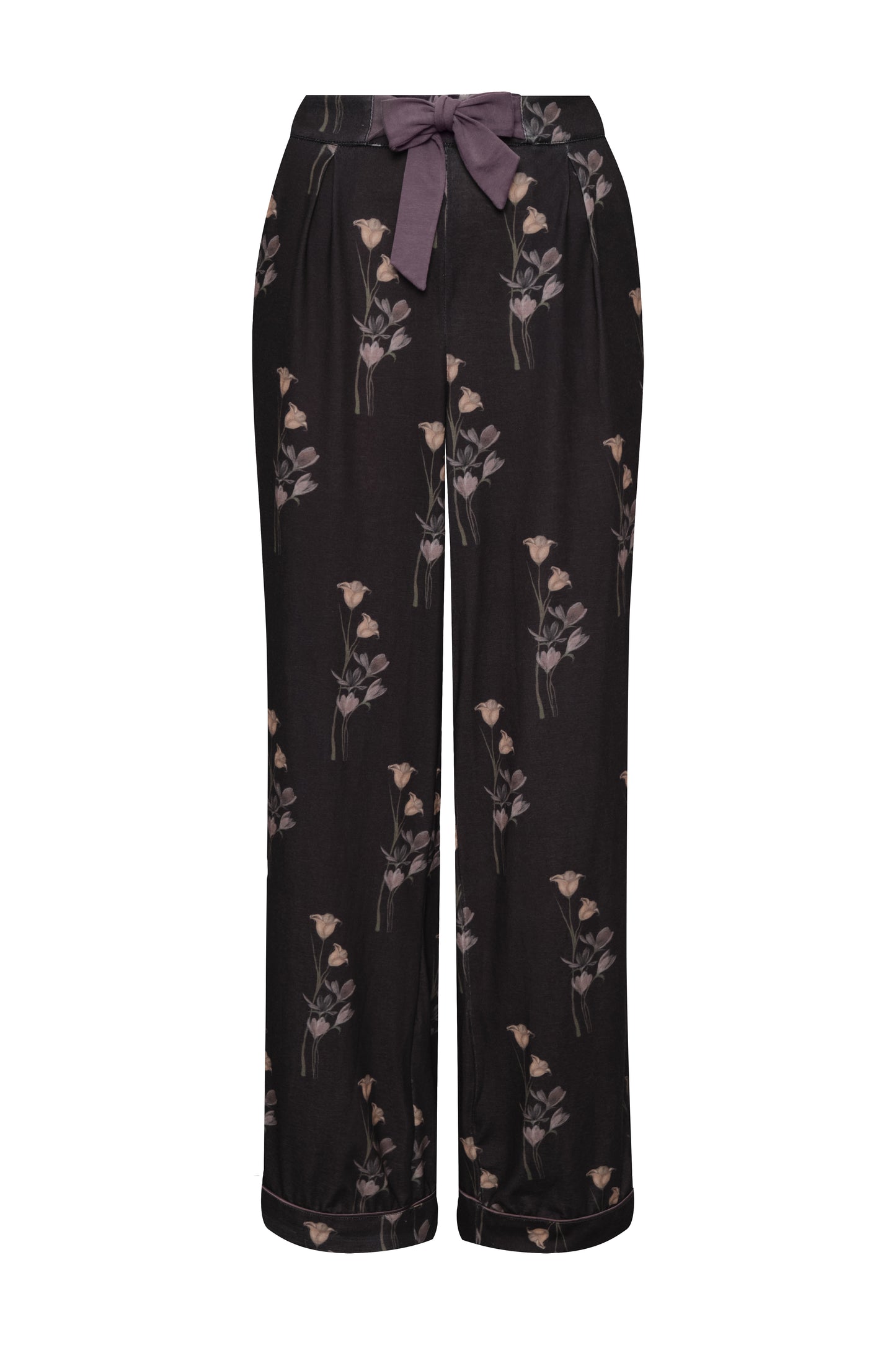 PIJAMA MANGA CORTA + PANT FLORES BLACK