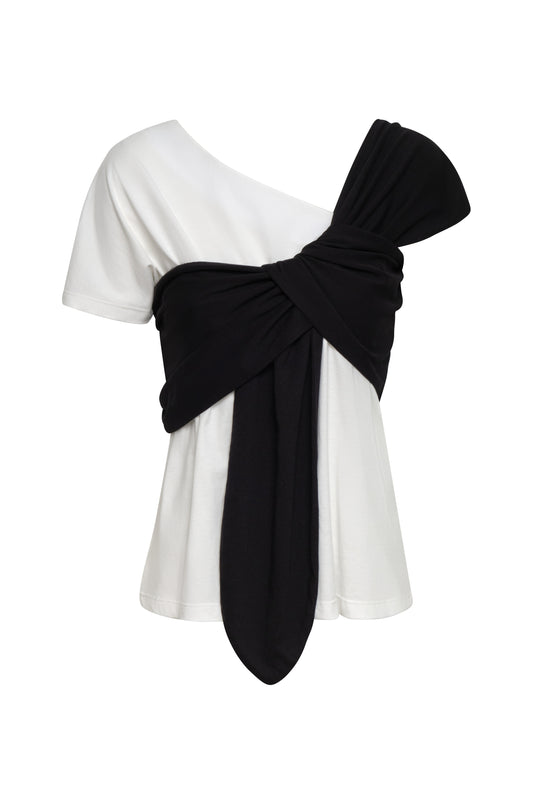 T-SHIRT BOW BLACK AND WHITE