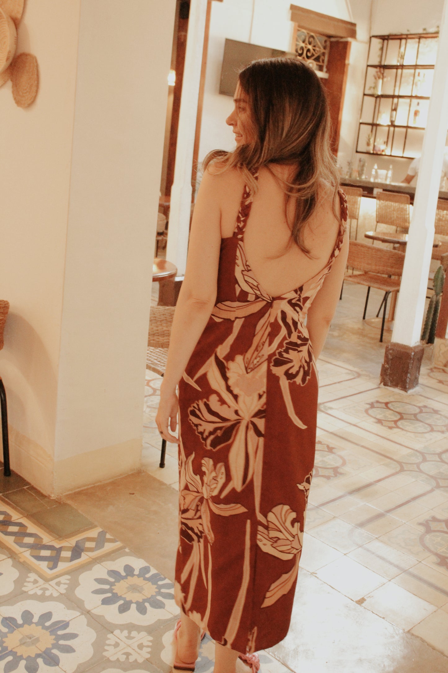 VESTIDO CATALEYA ORQUIDEAS BROWN