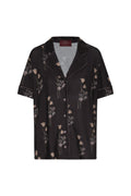 PIJAMA MANGA CORTA + PANT FLORES BLACK