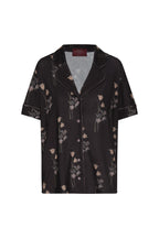 PIJAMA MANGA CORTA + PANT FLORES BLACK