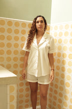 SET CAMISA + SHORT IVORY/BEIGE