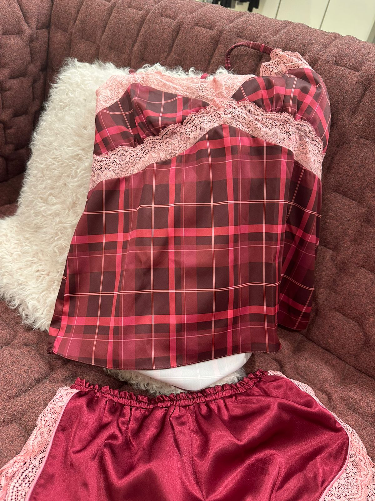 Pijama Orchid Plaid Wine