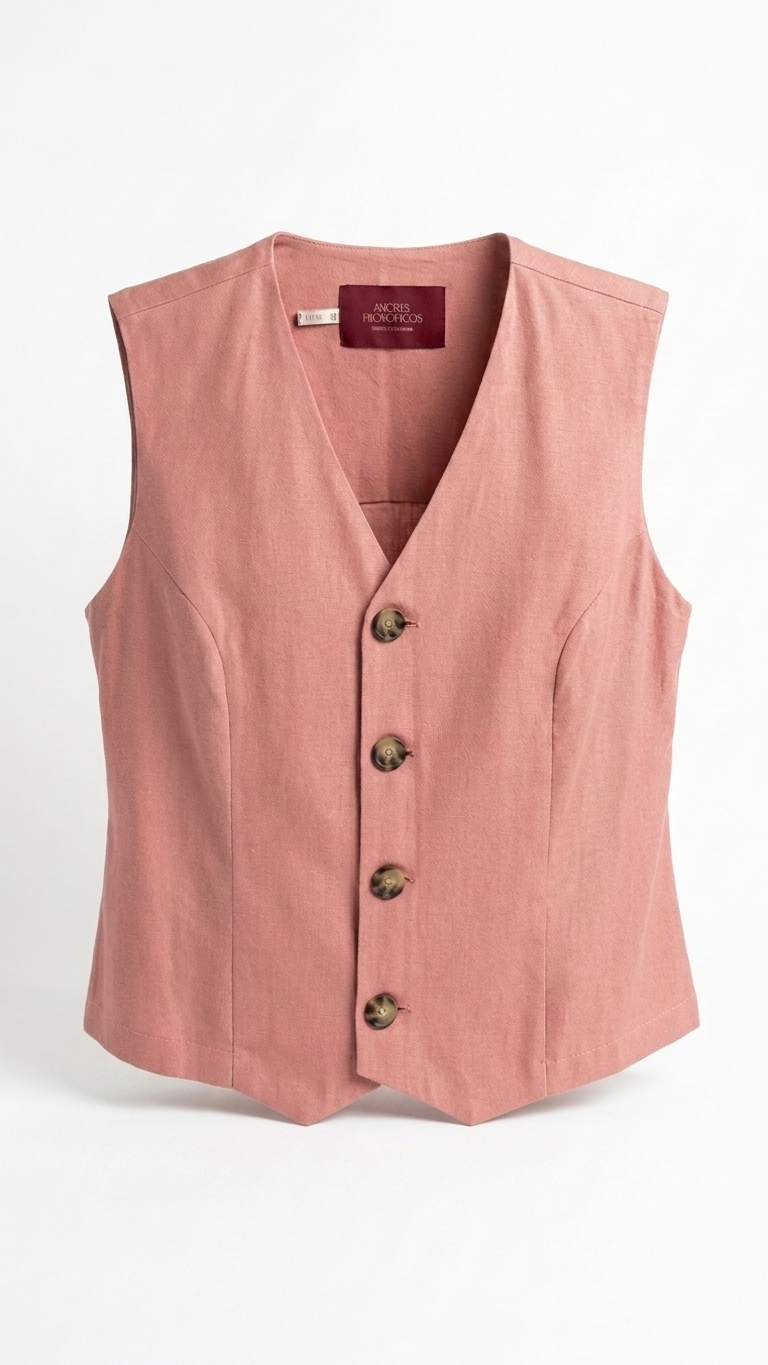 CHALECO FIORE LINO ROSA